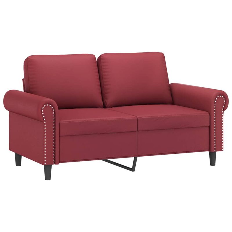 Casa si Gradina - Mobilier - Seturi de mobilier - Seturi living - Set de canapele cu perne, 2 piese, rosu vin, piele ecologica - Infinity.ro