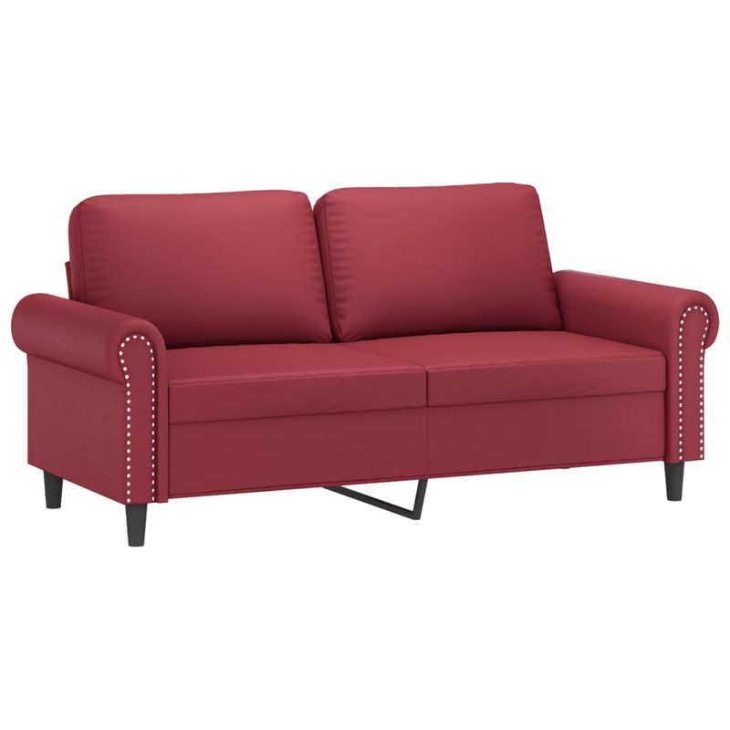 Casa si Gradina - Mobilier - Seturi de mobilier - Seturi living - Set de canapele cu perne, 2 piese, rosu vin, piele ecologica - Infinity.ro