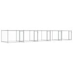 Petshop - Accesorii petshop - Culcusuri si custi - Custi interior si exterior - Cusca pentru caini cu usi, gri, 10x2x1,5 m, otel galvanizat - Infinity.ro