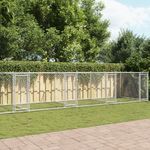 Petshop - Accesorii petshop - Culcusuri si custi - Custi interior si exterior - Cusca pentru caini cu usi, gri, 10x2x1,5 m, otel galvanizat - Infinity.ro