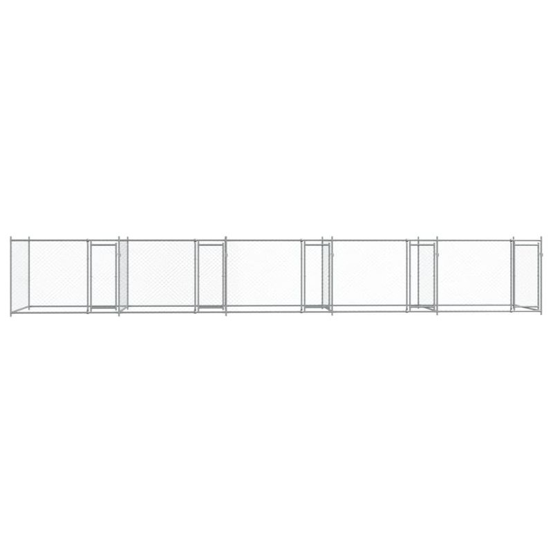 Petshop - Accesorii petshop - Culcusuri si custi - Custi interior si exterior - Cusca pentru caini cu usi, gri, 10x2x1,5 m, otel galvanizat - Infinity.ro