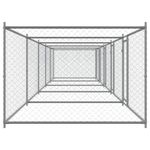 Petshop - Accesorii petshop - Culcusuri si custi - Custi interior si exterior - Cusca pentru caini cu usi, gri, 10x2x1,5 m, otel galvanizat - Infinity.ro