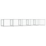 Petshop - Accesorii petshop - Culcusuri si custi - Custi interior si exterior - Cusca pentru caini cu usi, gri, 10x2x1,5 m, otel galvanizat - Infinity.ro