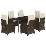 Casa si Gradina - Gradina si terasa - Mobilier exterior - Seturi mobila gradina - Set mobilier de gradina cu perne, 7 piese, maro, poliratan - Infinity.ro