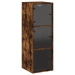 Casa si Gradina - Mobilier - Dulapuri si sifoniere - Dulapuri - Dulap de perete cu usi din sticla, stejar fumuriu,35x37x100 cm - Infinity.ro