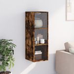 Casa si Gradina - Mobilier - Dulapuri si sifoniere - Dulapuri - Dulap de perete cu usi din sticla, stejar fumuriu,35x37x100 cm - Infinity.ro