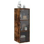 Casa si Gradina - Mobilier - Dulapuri si sifoniere - Dulapuri - Dulap de perete cu usi din sticla, stejar fumuriu,35x37x100 cm - Infinity.ro