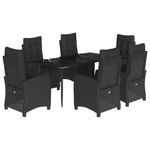 Casa si Gradina - Gradina si terasa - Mobilier exterior - Seturi mobila gradina - Set mobilier de gradina cu perne, 7 piese, negru, poliratan - Infinity.ro