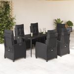 Casa si Gradina - Gradina si terasa - Mobilier exterior - Seturi mobila gradina - Set mobilier de gradina cu perne, 7 piese, negru, poliratan - Infinity.ro