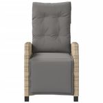 Casa si Gradina - Gradina si terasa - Mobilier exterior - Scaune si sezlonguri gradina - Scaun de gradina rabatabil cu suport picioare mix bej poliratan - Infinity.ro