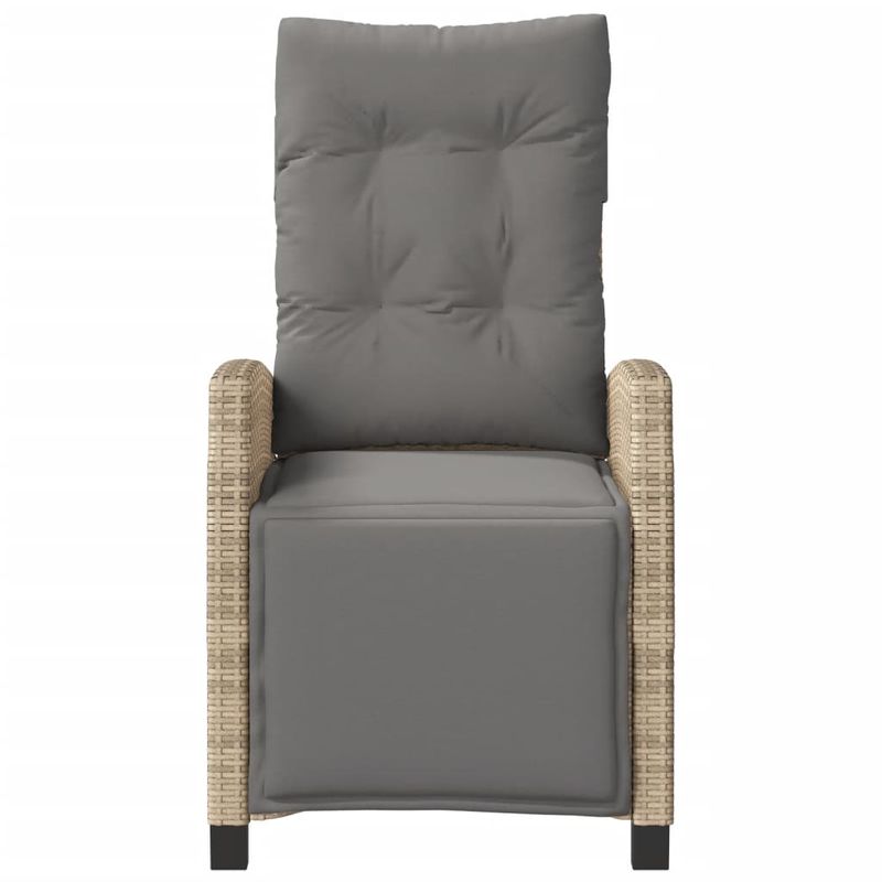 Casa si Gradina - Gradina si terasa - Mobilier exterior - Scaune si sezlonguri gradina - Scaun de gradina rabatabil cu suport picioare mix bej poliratan - Infinity.ro