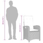 Casa si Gradina - Gradina si terasa - Mobilier exterior - Scaune si sezlonguri gradina - Scaune de gradina rabatabile cu perne, 2 buc., gri, poliratan - Infinity.ro