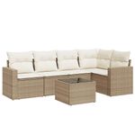 Casa si Gradina - Gradina si terasa - Mobilier exterior - Canapele si fotolii gradina - Set canapele de gradina cu perne, 6 piese, bej, poliratan - Infinity.ro