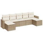 Casa si Gradina - Gradina si terasa - Mobilier exterior - Canapele si fotolii gradina - Set canapele de gradina, 7 piese, cu perne, bej, poliratan - Infinity.ro