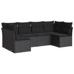 Casa si Gradina - Gradina si terasa - Mobilier exterior - Seturi mobila gradina - Set mobilier de gradina cu perne, 6 piese, negru, poliratan - Infinity.ro