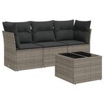 Casa si Gradina - Gradina si terasa - Mobilier exterior - Seturi mobila gradina - Set canapea de gradina cu perne, 4 piese, gri, poliratan - Infinity.ro
