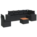 Casa si Gradina - Gradina si terasa - Mobilier exterior - Seturi mobila gradina - Set canapele de gradina cu perne, 7 piese, negru, poliratan - Infinity.ro