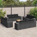 Casa si Gradina - Gradina si terasa - Mobilier exterior - Seturi mobila gradina - Set mobilier de gradina cu perne, 13 piese, negru, poliratan - Infinity.ro