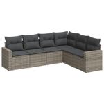 Casa si Gradina - Gradina si terasa - Mobilier exterior - Canapele si fotolii gradina - Set mobilier gradina cu perne, 6 piese, gri, poliratan - Infinity.ro