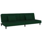 Casa si Gradina - Mobilier - Canapele si coltare - Canapele - Canapea extensibila cu 2 locuri, 2 perne, verde inchis catifea - Infinity.ro