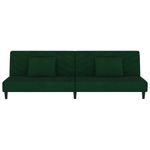 Casa si Gradina - Mobilier - Canapele si coltare - Canapele - Canapea extensibila cu 2 locuri, 2 perne, verde inchis catifea - Infinity.ro