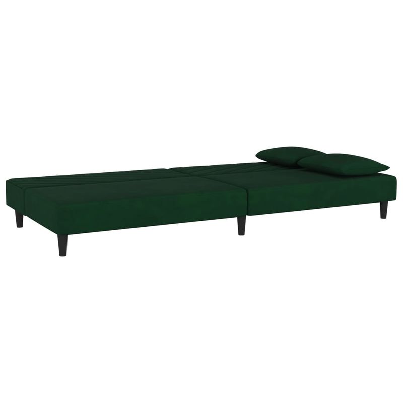 Casa si Gradina - Mobilier - Canapele si coltare - Canapele - Canapea extensibila cu 2 locuri, 2 perne, verde inchis catifea - Infinity.ro