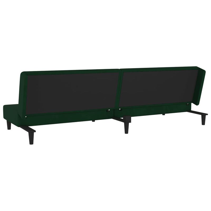 Casa si Gradina - Mobilier - Canapele si coltare - Canapele - Canapea extensibila cu 2 locuri, 2 perne, verde inchis catifea - Infinity.ro