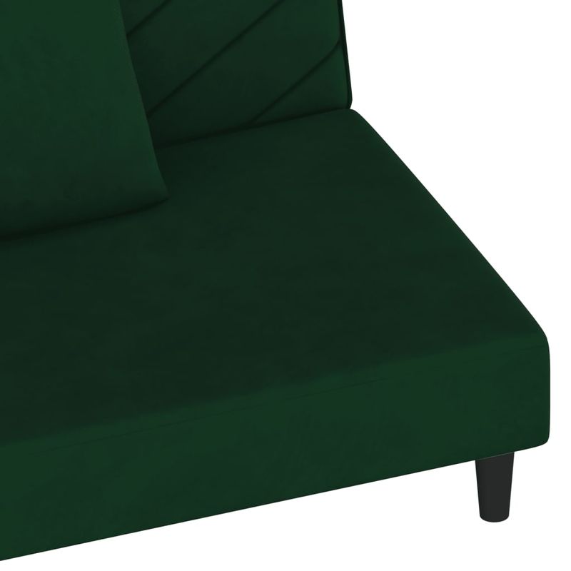Casa si Gradina - Mobilier - Canapele si coltare - Canapele - Canapea extensibila cu 2 locuri, 2 perne, verde inchis catifea - Infinity.ro
