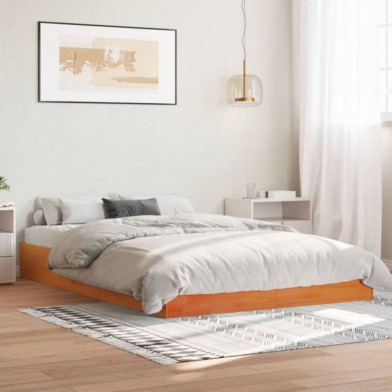 Casa si Gradina - Mobilier - Paturi si accesorii - Paturi - Cadru de pat, maro ceruit, 160x200 cm, lemn masiv de pin - Infinity.ro
