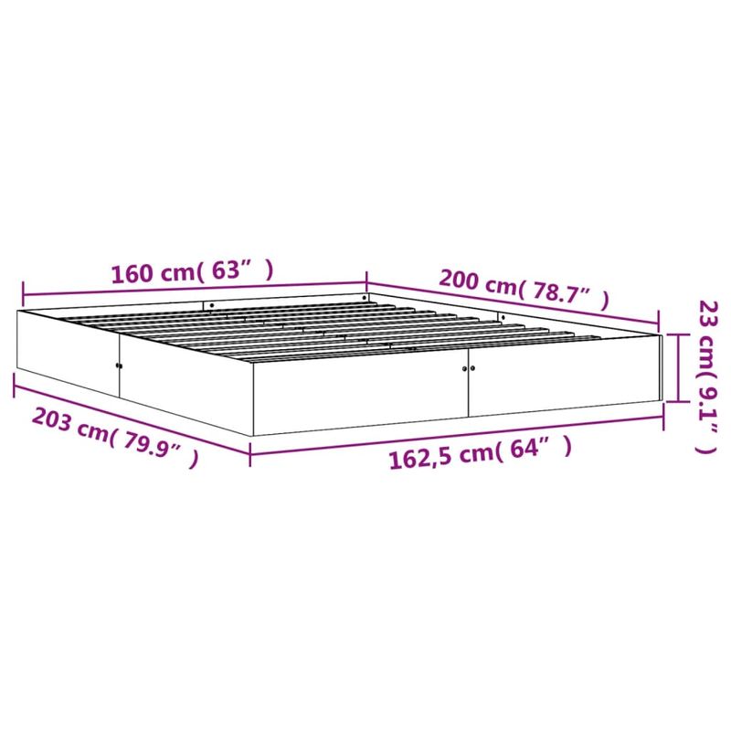 Casa si Gradina - Mobilier - Paturi si accesorii - Paturi - Cadru de pat, maro ceruit, 160x200 cm, lemn masiv de pin - Infinity.ro