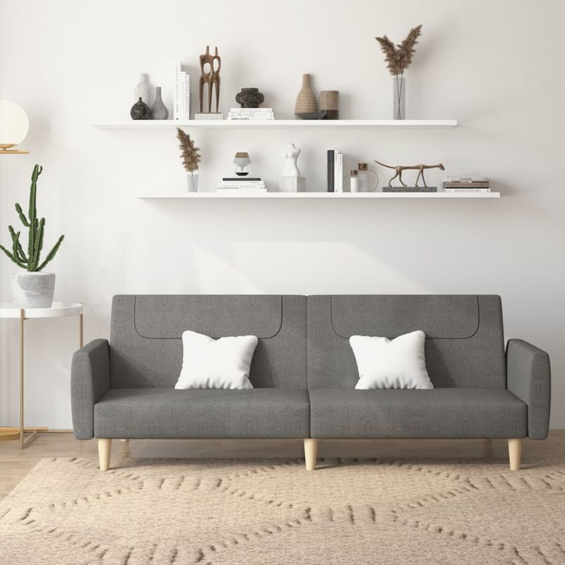 Casa si Gradina - Mobilier - Canapele si coltare - Canapele - Canapea extensibila cu 2 locuri, gri inchis, textil - Infinity.ro
