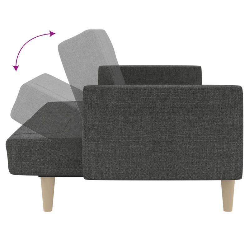Casa si Gradina - Mobilier - Canapele si coltare - Canapele - Canapea extensibila cu 2 locuri, gri inchis, textil - Infinity.ro
