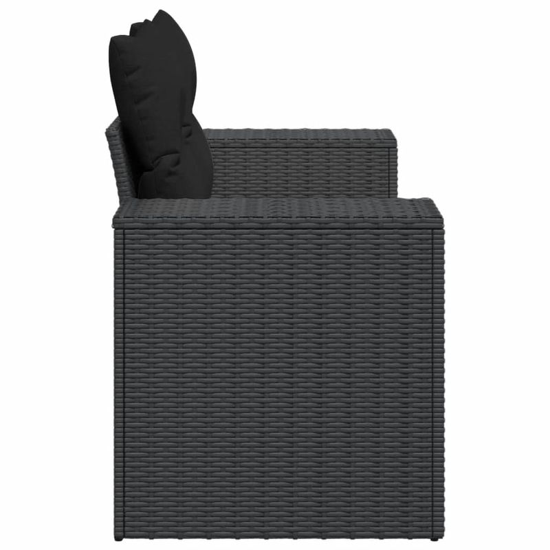 Casa si Gradina - Gradina si terasa - Mobilier exterior - Canapele si fotolii gradina - Canapea de gradina cu perne, 2 locuri, negru, poliratan - Infinity.ro