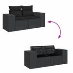 Casa si Gradina - Gradina si terasa - Mobilier exterior - Canapele si fotolii gradina - Canapea de gradina cu perne, 2 locuri, negru, poliratan - Infinity.ro