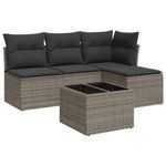 Casa si Gradina - Gradina si terasa - Mobilier exterior - Seturi mobila gradina - Set canapea de gradina cu perne, 5 piese, gri, poliratan - Infinity.ro