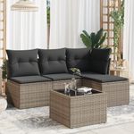 Casa si Gradina - Gradina si terasa - Mobilier exterior - Seturi mobila gradina - Set canapea de gradina cu perne, 5 piese, gri, poliratan - Infinity.ro