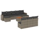 Casa si Gradina - Gradina si terasa - Mobilier exterior - Canapele si fotolii gradina - Set canapele de gradina cu perne, 11 piese, gri, poliratan - Infinity.ro