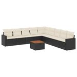 Casa si Gradina - Gradina si terasa - Mobilier exterior - Seturi mobila gradina - Set canapele de gradina cu perne, 10 piese, negru, poliratan - Infinity.ro