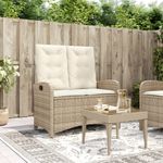Casa si Gradina - Gradina si terasa - Mobilier exterior - Bancute de gradina - Banca de gradina rabatabila cu perne, bej, poliratan - Infinity.ro