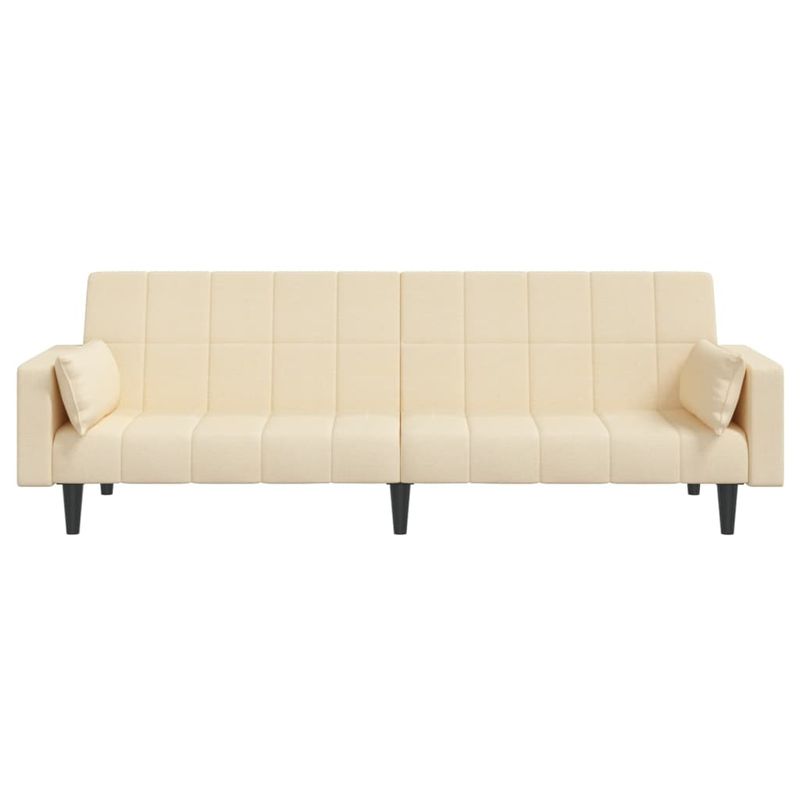 Casa si Gradina - Mobilier - Canapele si coltare - Canapele - Canapea extensibila cu 2 locuri, 2 perne, crem, textil - Infinity.ro