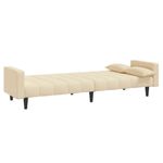 Casa si Gradina - Mobilier - Canapele si coltare - Canapele - Canapea extensibila cu 2 locuri, 2 perne, crem, textil - Infinity.ro