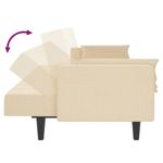 Casa si Gradina - Mobilier - Canapele si coltare - Canapele - Canapea extensibila cu 2 locuri, 2 perne, crem, textil - Infinity.ro