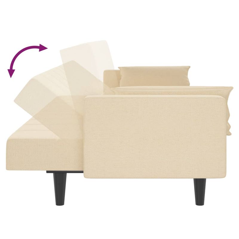 Casa si Gradina - Mobilier - Canapele si coltare - Canapele - Canapea extensibila cu 2 locuri, 2 perne, crem, textil - Infinity.ro