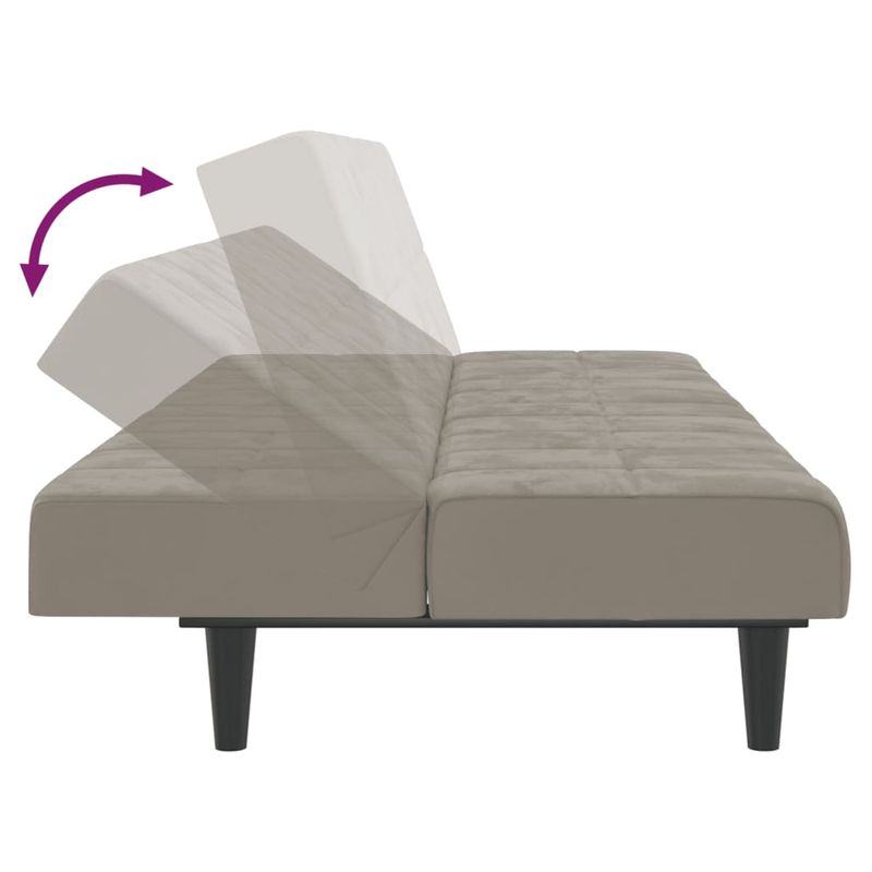 Casa si Gradina - Mobilier - Canapele si coltare - Canapele - Canapea extensibila cu 2 locuri, gri deschis, catifea - Infinity.ro