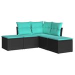 Casa si Gradina - Gradina si terasa - Mobilier exterior - Seturi mobila gradina - Set mobilier de gradina cu perne, 5 piese, negru, poliratan - Infinity.ro