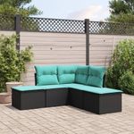 Casa si Gradina - Gradina si terasa - Mobilier exterior - Seturi mobila gradina - Set mobilier de gradina cu perne, 5 piese, negru, poliratan - Infinity.ro
