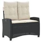 Casa si Gradina - Gradina si terasa - Mobilier exterior - Bancute de gradina - Banca de gradina rabatabila cu perne, negru, poliratan - Infinity.ro