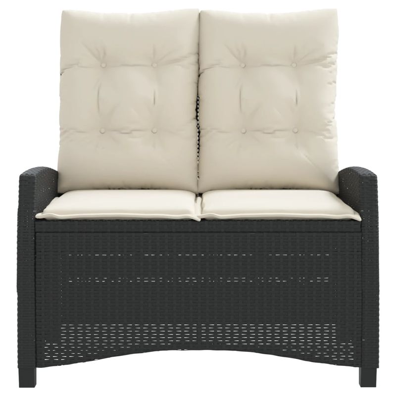 Casa si Gradina - Gradina si terasa - Mobilier exterior - Bancute de gradina - Banca de gradina rabatabila cu perne, negru, poliratan - Infinity.ro