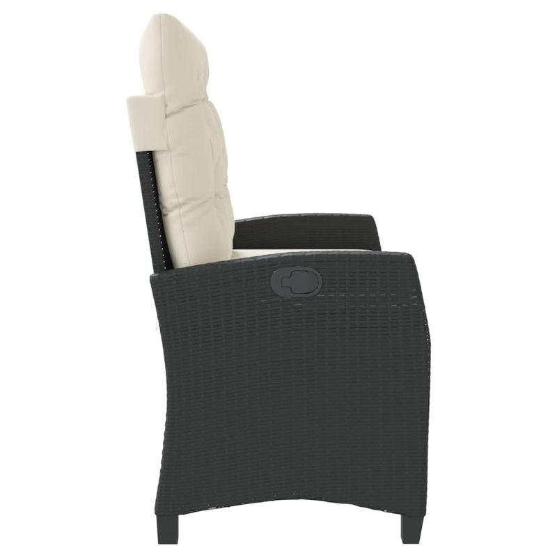 Casa si Gradina - Gradina si terasa - Mobilier exterior - Bancute de gradina - Banca de gradina rabatabila cu perne, negru, poliratan - Infinity.ro