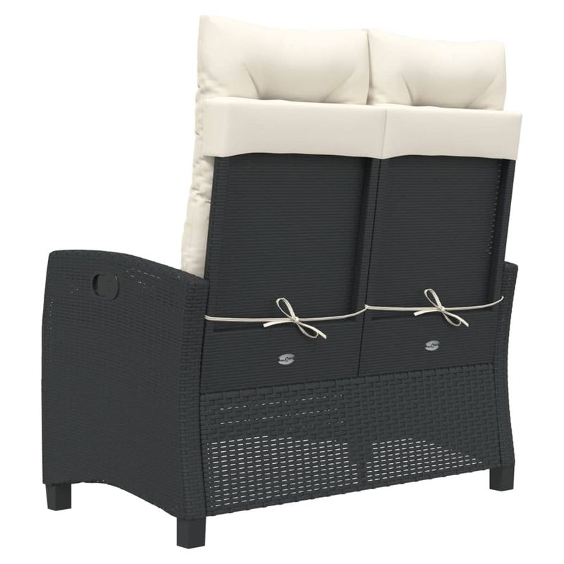 Casa si Gradina - Gradina si terasa - Mobilier exterior - Bancute de gradina - Banca de gradina rabatabila cu perne, negru, poliratan - Infinity.ro